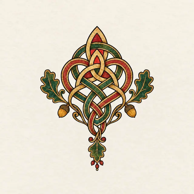 Color illuminated Celtic motherhood knot tattoo design for the wrist