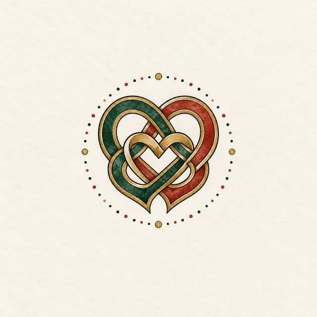 Color illuminated Celtic motherhood knot tattoo design for the wrist