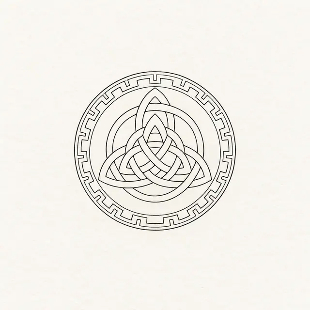 Fine-line Celtic shield knot tattoo design for the ankle