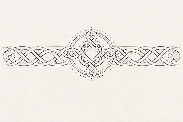 Fine-line Celtic shield knot tattoo design for the arm (armband)