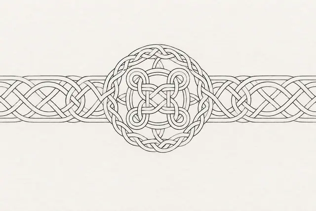 Fine-line Celtic shield knot tattoo design for the arm (armband)