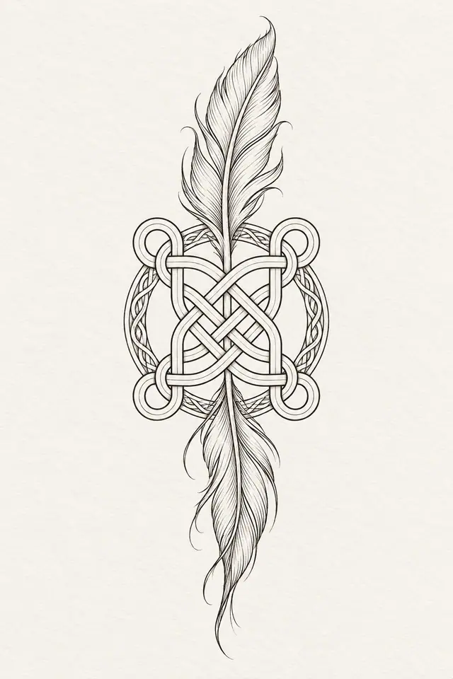 Fine-line Celtic shield knot tattoo design for the forearm