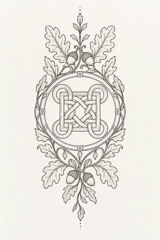 Fine-line Celtic shield knot tattoo design for the forearm