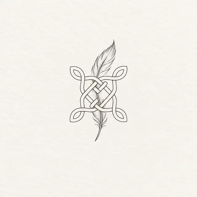 Fine-line Celtic shield knot tattoo design for the wrist