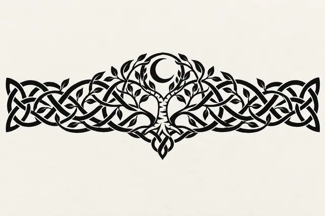 Blackwork Celtic tree of life tattoo design for the arm (armband)
