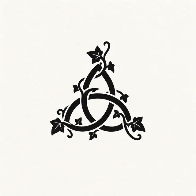 Blackwork trinity knot tattoo design for the wrist