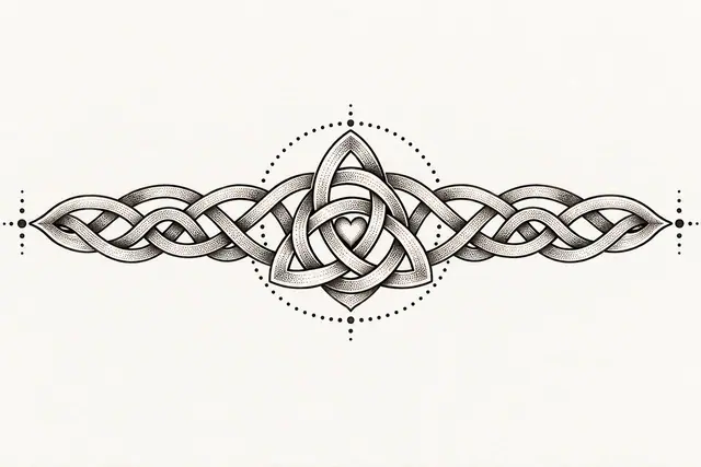 Dotwork trinity knot tattoo design for the arm (armband)