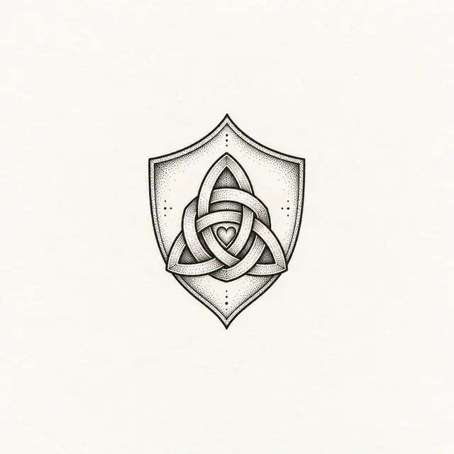 Dotwork trinity knot tattoo design for the wrist