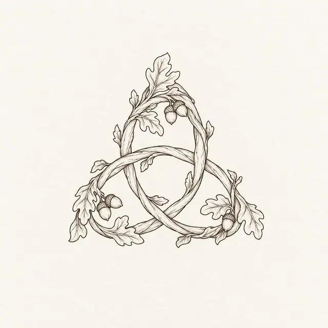 Fine-line trinity knot tattoo design for the ankle