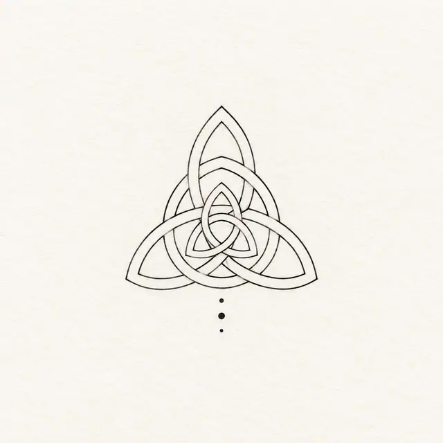 Fine-line trinity knot tattoo design for the ankle