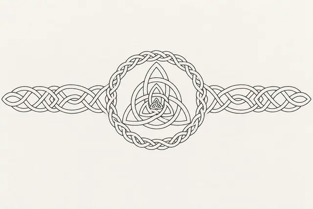 Fine-line trinity knot tattoo design for the arm (armband)