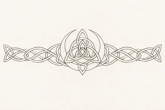 Fine-line trinity knot tattoo design for the arm (armband)