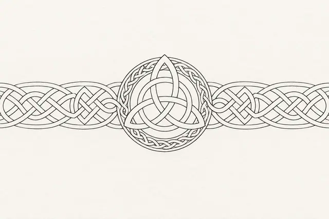 Fine-line trinity knot tattoo design for the arm (armband)