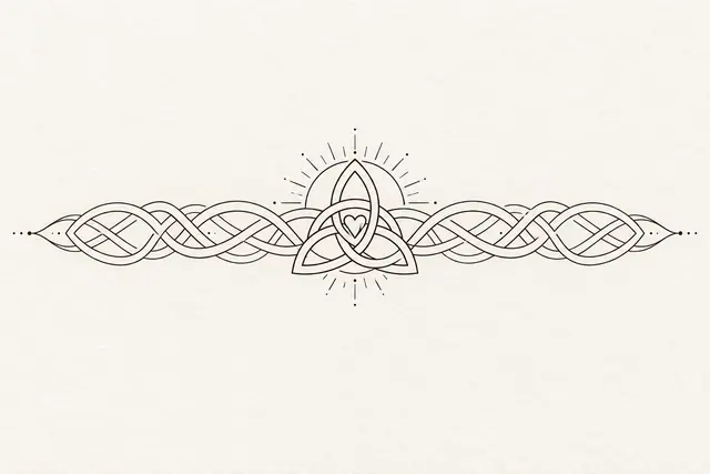 Fine-line trinity knot tattoo design for the arm (armband)