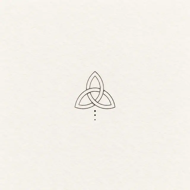 Fine-line trinity knot tattoo design for the wrist