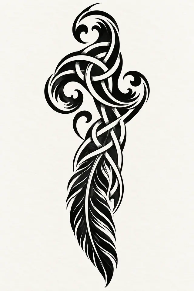 Blackwork triskele tattoo design for the forearm