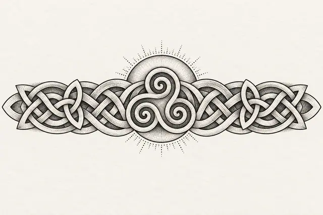 Dotwork triskele tattoo design for the arm (armband)