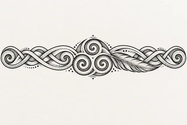 Dotwork triskele tattoo design for the arm (armband)