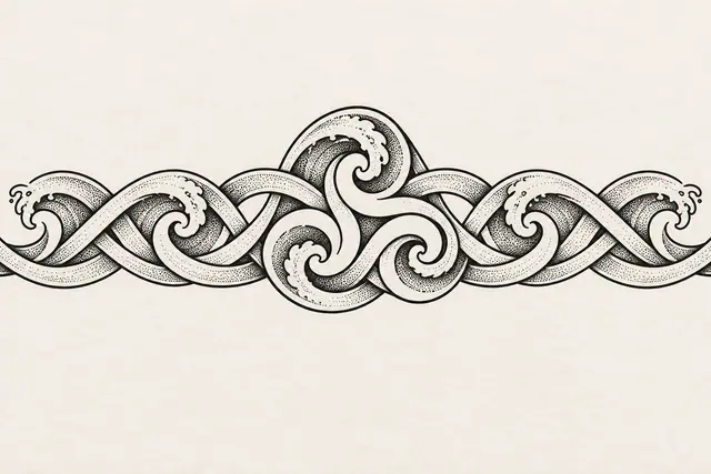 Dotwork triskele tattoo design for the arm (armband)