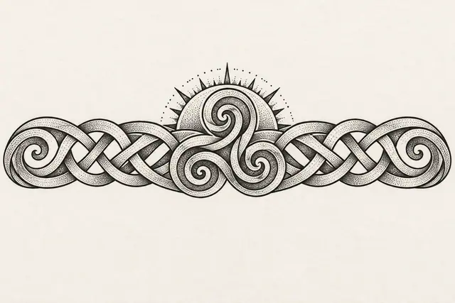 Dotwork triskele tattoo design for the arm (armband)