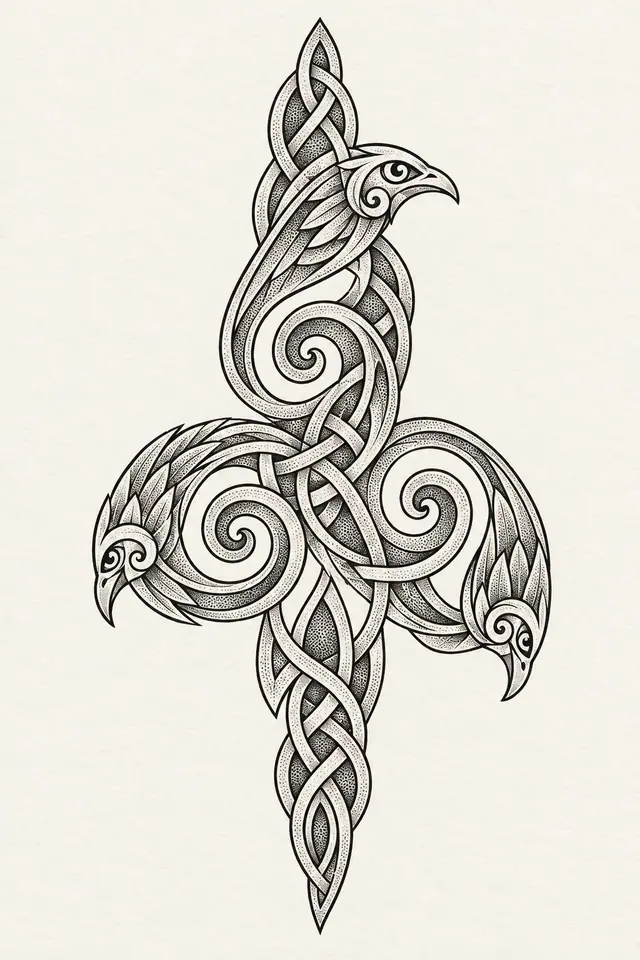 Dotwork triskele tattoo design for the forearm