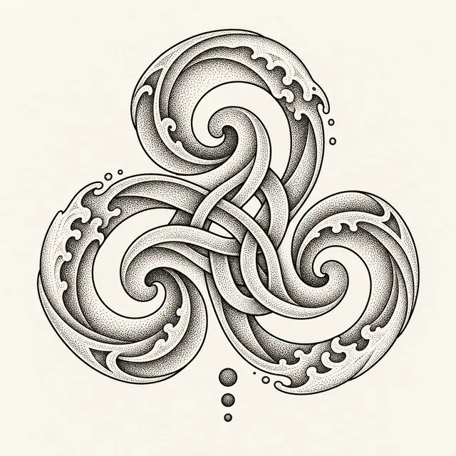Dotwork triskele tattoo design for the shoulder