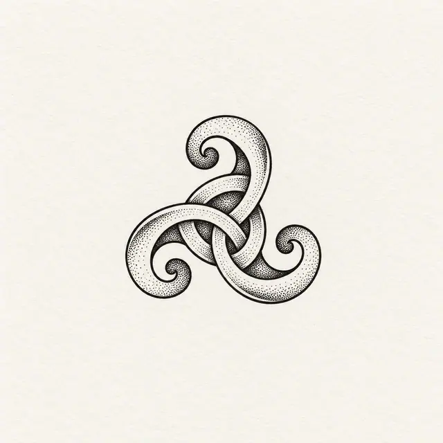 Dotwork triskele tattoo design for the wrist