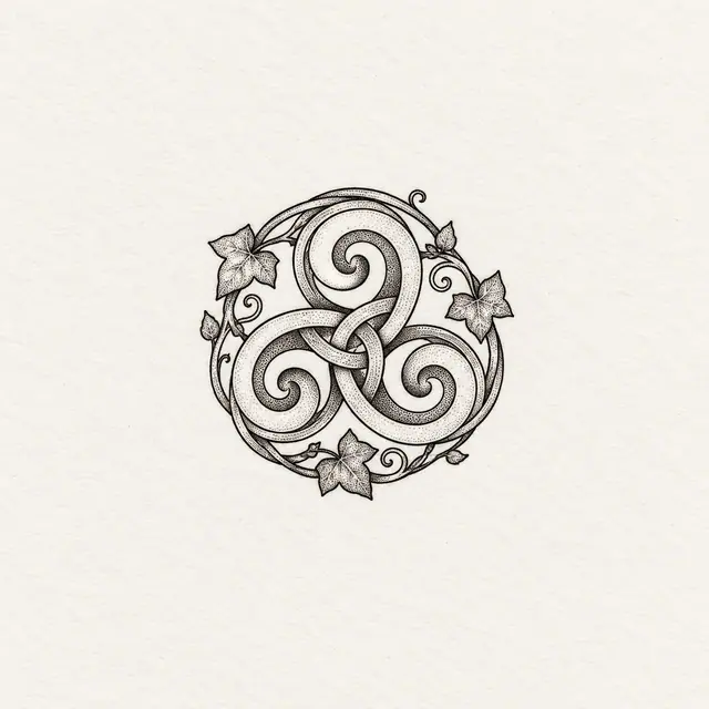 Dotwork triskele tattoo design for the wrist