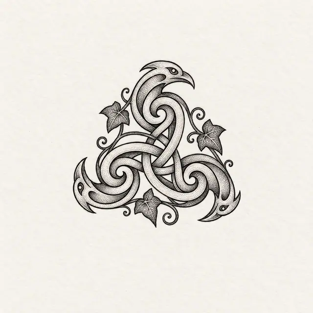 Dotwork triskele tattoo design for the wrist