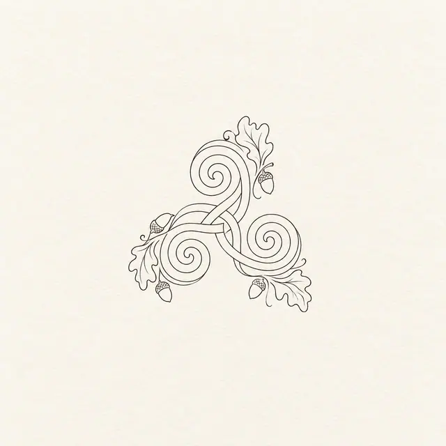 Fine-line triskele tattoo design for the ankle