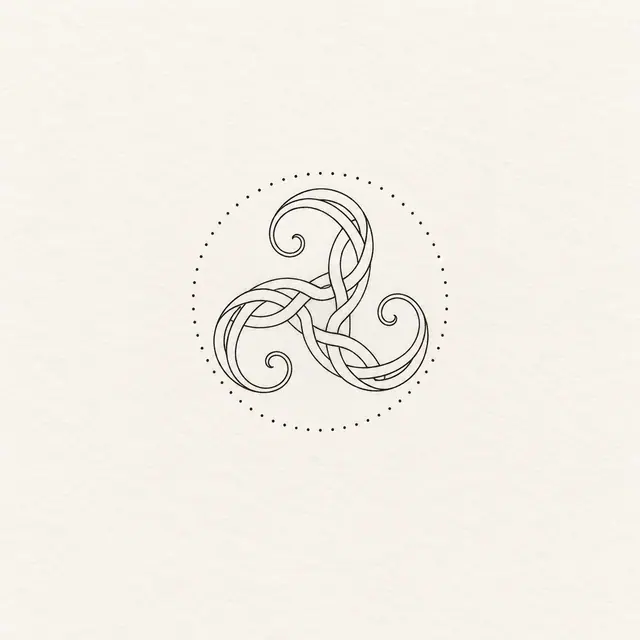 Fine-line triskele tattoo design for the ankle